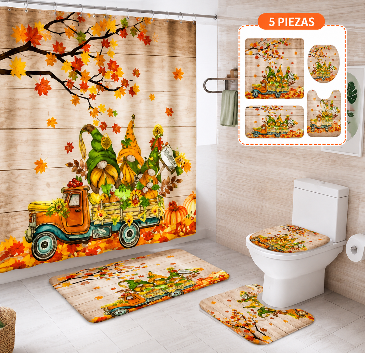 Juego de Baño de Otoño – 5 Piezas