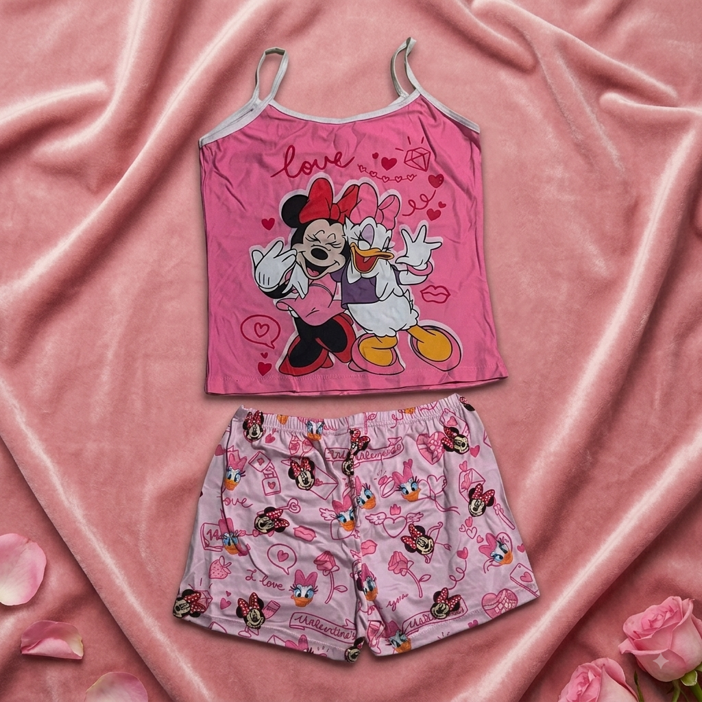 Pijama de Mujer de 2 Piezas – Diseño Minnie & Daisy