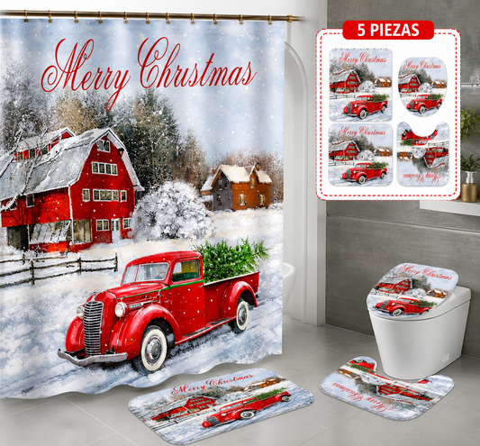 Juego de Baño Navideño – 5 Piezas